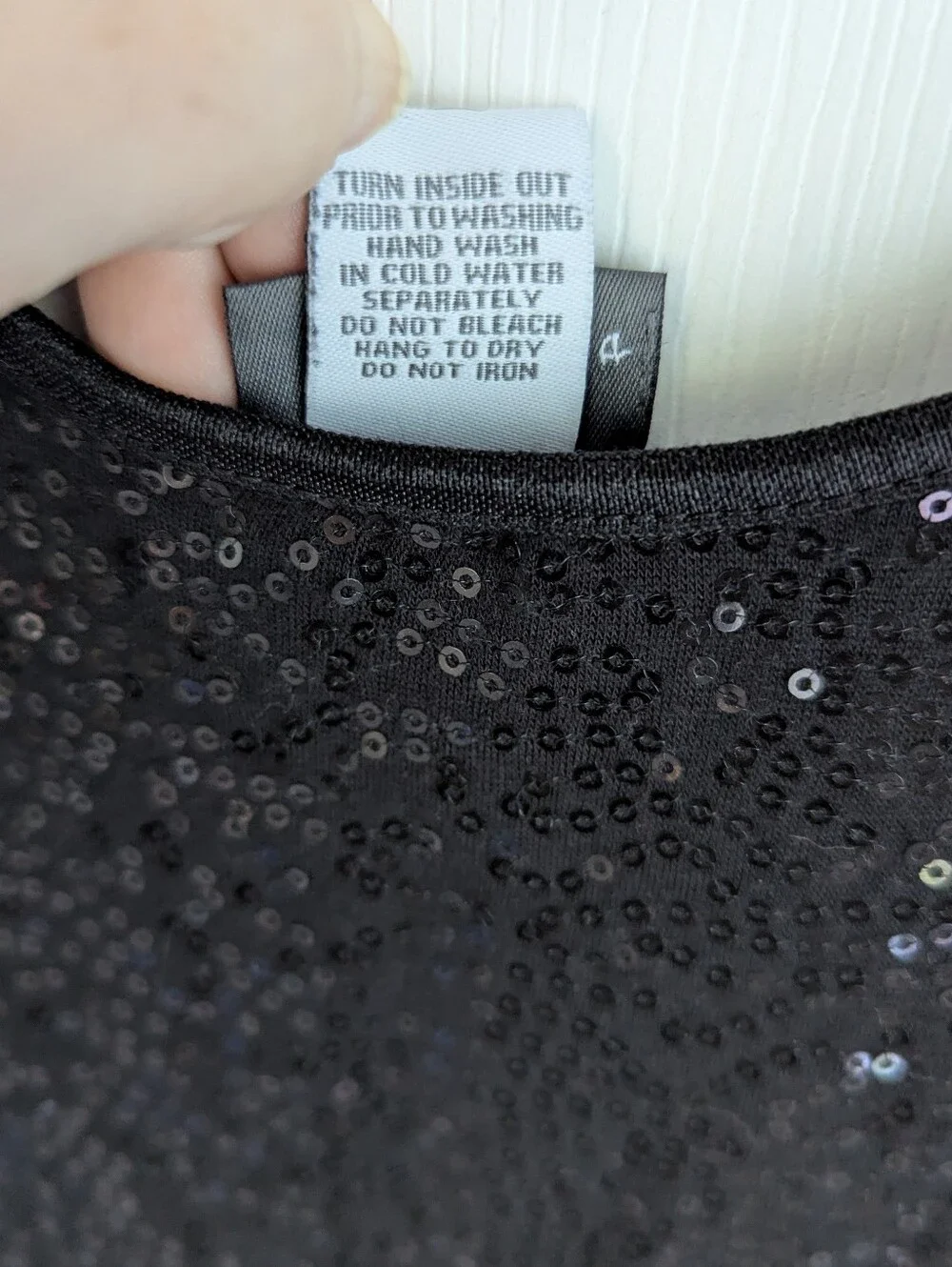 Sequin Cami Top w/adjustable straps -Black Sz Xxl